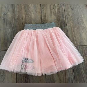 Pink Tulle multi-layered tutu Skirt with Silver Waistband for girls size 4T